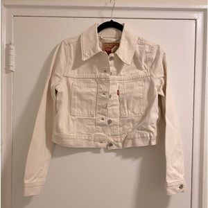 NWT Levi Strauss Cropped Cotton Canvas Trucker Jacket Small